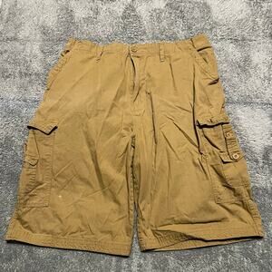 Airwalk Shorts Mens 36 Light Brown Ripstop Cargo Longer Length